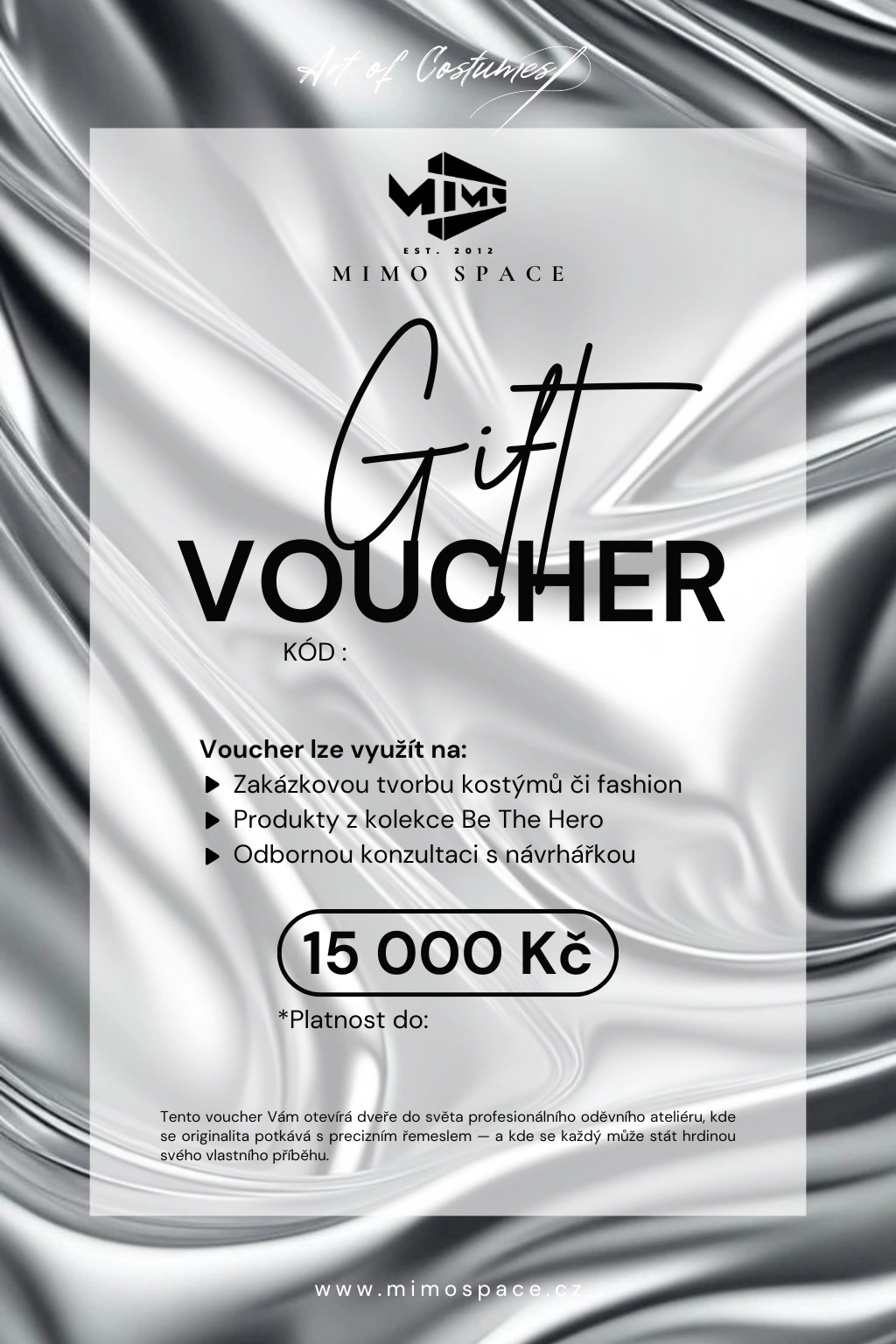 dárkový voucher 1500 Kč